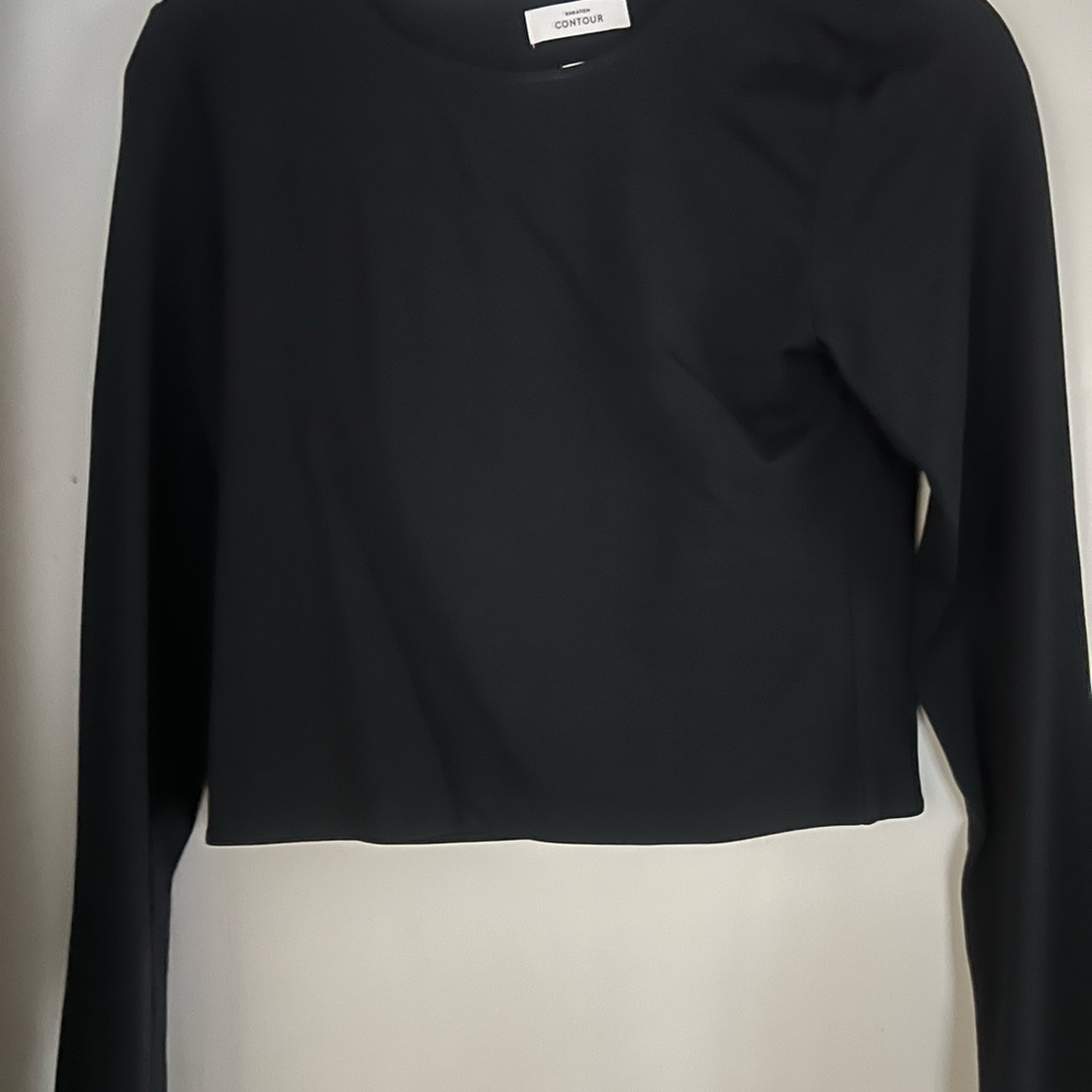 Aritzia Black Long Sleeve Crop Top